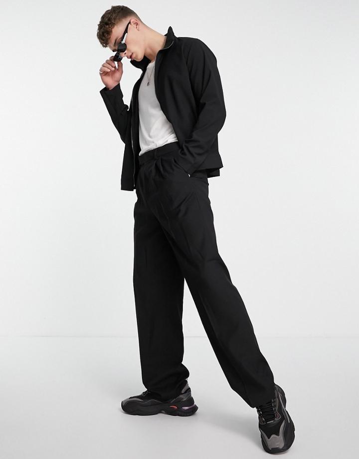 Asos Design Set Smart Wide Leg Pants In Black