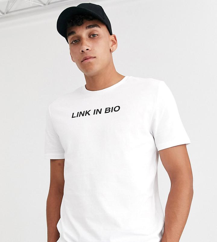 Asos Design Tall T-shirt With Link In Bio Print