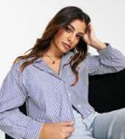 I Saw It First Petite Cropped Shirt In Blue-blues