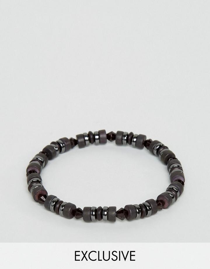 Designb London Beaded Bracelet In Black Exclusive To Asos - Black