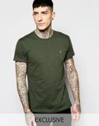 Farah T-shirt With F Logo Slim Fit Exclusive - Evergreen