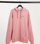 Collusion Unisex Oversized Hoodie With Logo Print In Dusty Pink