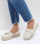 Pull & Bear Espadrilles In Beige Stripe - Pink