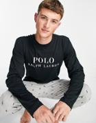 Polo Ralph Lauren Lounge Long Sleeve T-shirt In Black With Chest Logo