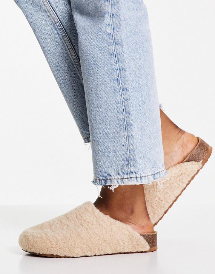 Asos Design Milo Clog Mules In Natural-neutral