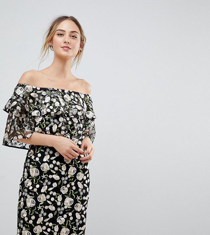 Dolly & Delicious Tall Allover Embroidered Layered Mini Dress - Multi