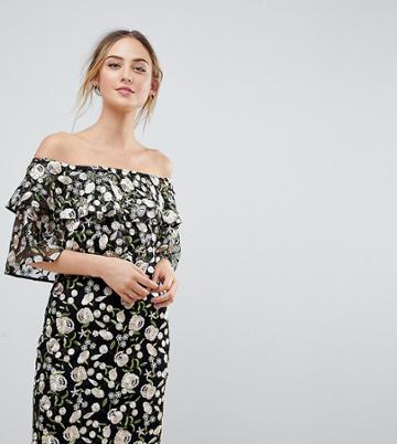 Dolly & Delicious Tall Allover Embroidered Layered Mini Dress - Multi