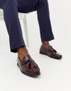 River Island High Shine Brogues In Burgundy - Red