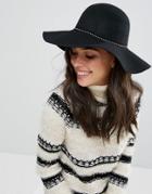 Only Wool Oversized Fedora Hat - Black