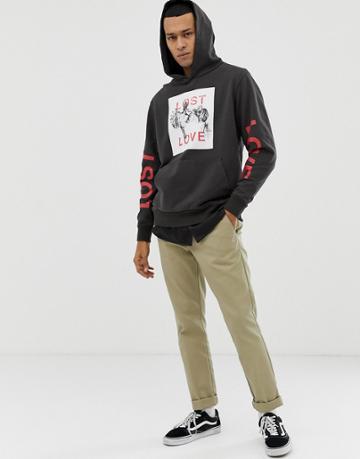 Profound Aesthetic Lost Love Print Hoodie In Black - Black