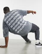 Asos Dark Future Oversized T-shirt With Front And Back Logo In Washed Black