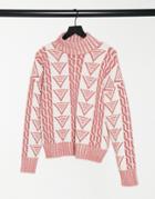 Fashion Union Relaxed Sweater In Triangle Knit-white