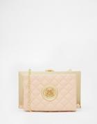 Love Moschino Quilted Frame Clutch In Pastel Pink - 600 Pale Pink