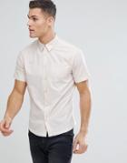 Bellfield Short Sleeve Shirt In Pale Pink - Pink