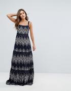 Pepe Jeans Printed Maxi Dress - Navy