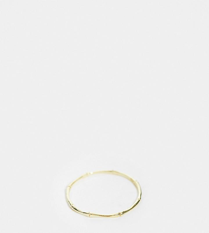 Kingsley Ryan Curve Bamboo Band Ring In Sterling Silver Gold Plate