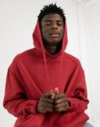 Asos Design Oversized Hoodie In Washed Red