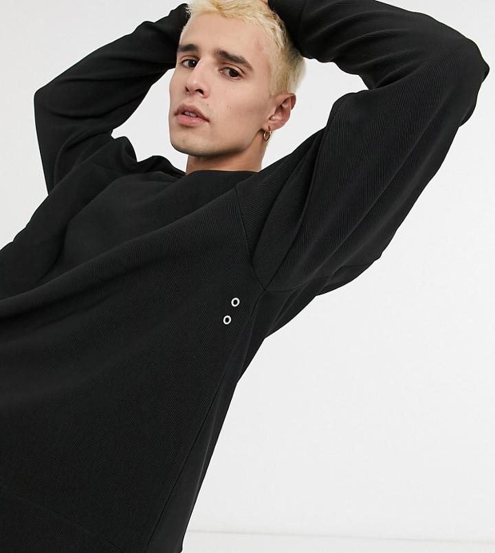 Collusion Oversized Sweatshirt In Ribbed Fabric In Black - Part Of A Set