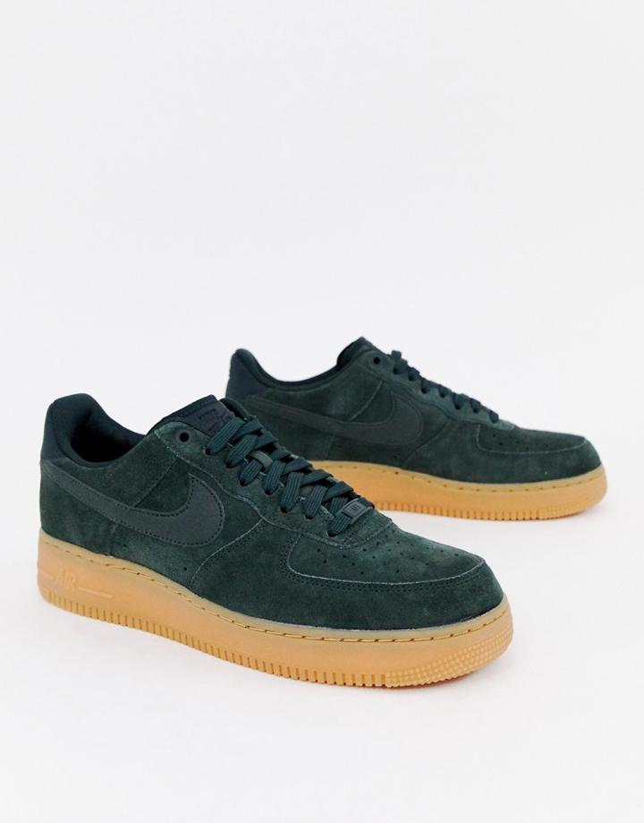 Nike Air Force 1 '07 Suede Sneakers In Green Aa1117-300