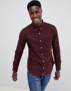 New Look Regular Fit Oxford Shirt In Burgundy - Red