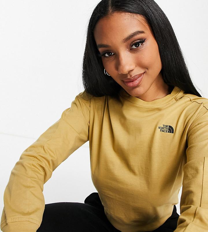 The North Face Ensei Long Sleeve T-shirt In Tan Exclusive To Asos-brown