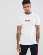 Boohooman Muscle Fit T-shirt With Man Print In White - White