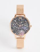 Olivia Burton Celestial Watch In Rose Gold