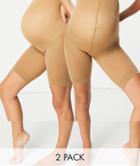 Asos Design Maternity Anti-chafing Shorts 2 Pack In Golden Bronze-neutral