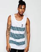 Wasted Youth Contrast Stripe Tank - White