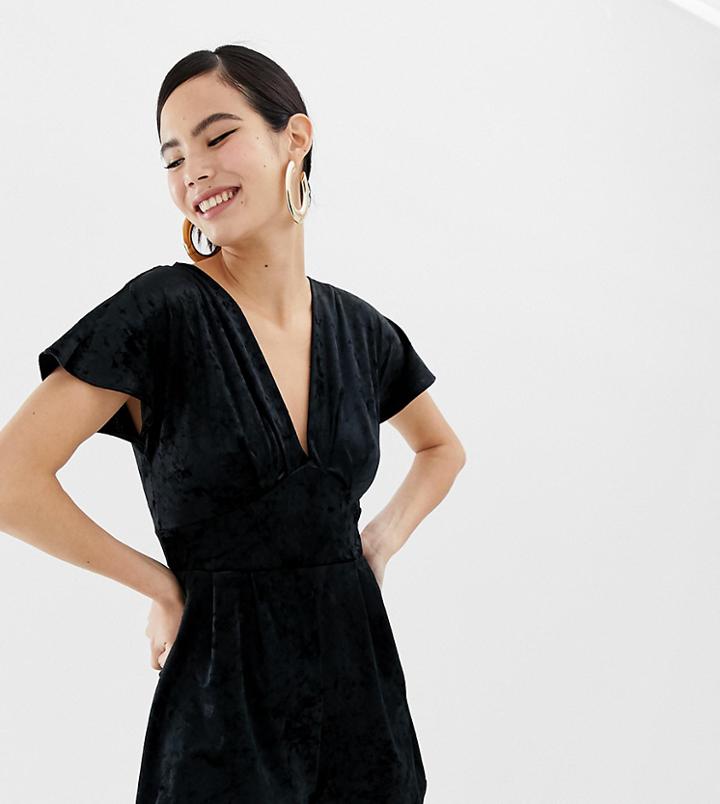 Miss Selfridge Romper In Black Velvet