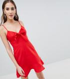 Asos Design Tall Mini Sundress With Tie Front - Red