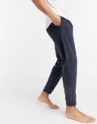 Tommy Hilfiger Lounge Velour Navy Sweatpants With Logo Waistband