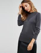 Vila High Neck Long Sleeve Sweater - Gray