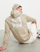 The North Face Nse Box Back Print Hoodie In Beige-brown
