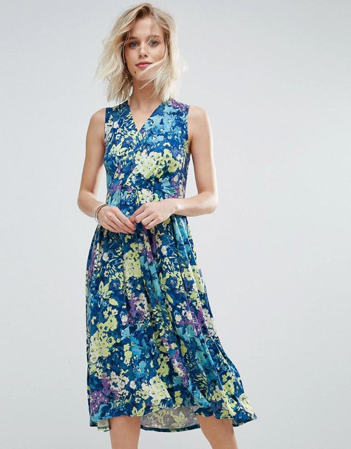 Closet London Floral Print Midi Summer Skater Dress - Multi