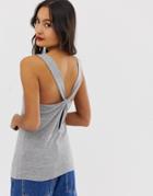 Noisy May Twist Back Tank In Gray - Gray