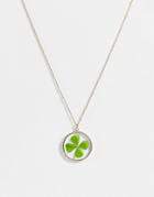 Monki Paula Four Leaf Clover Necklace In Gold