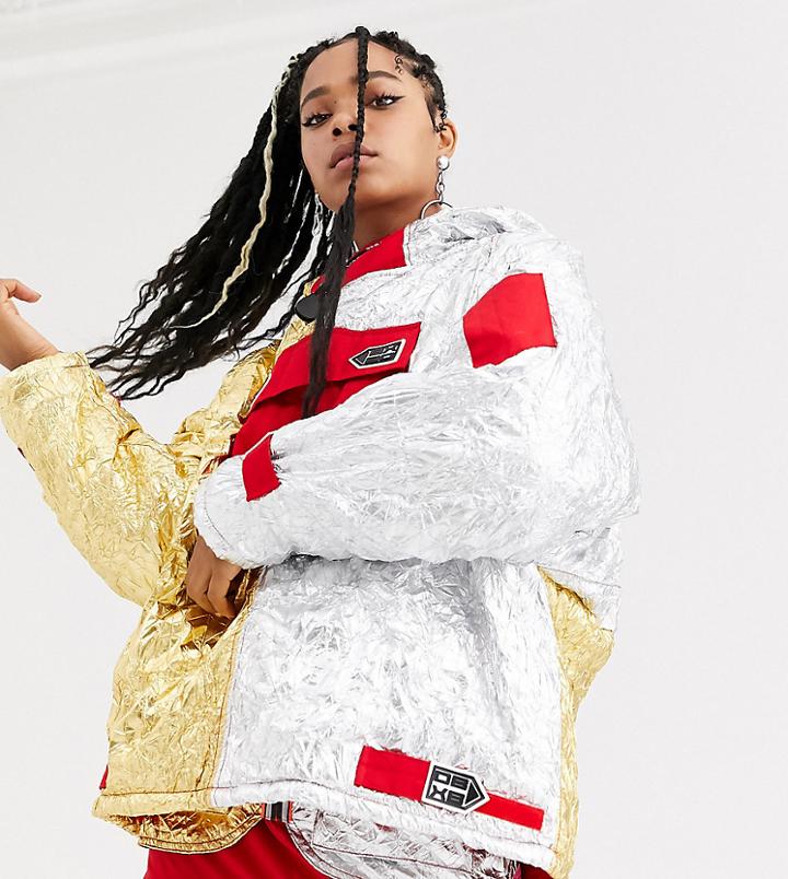 Db Berdan Overhead Windbreaker Jacket In Contrast Foil Two-piece