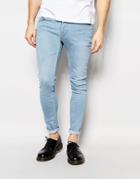 Hoxton Denim Light Blue Skinny Spray On Jean - Blue