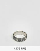 Asos Plus Ring In Silver With Celtic Design - Silver