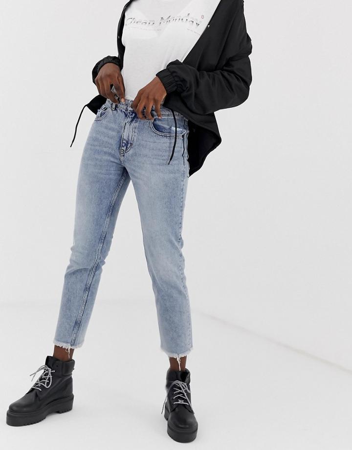 Cheap Monday Revive Straight Cut Raw Hem Jeans-blue