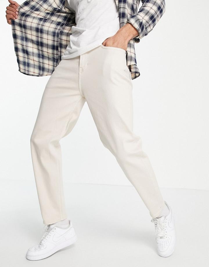 New Look Straight Fit Jeans In Ecru-neutral