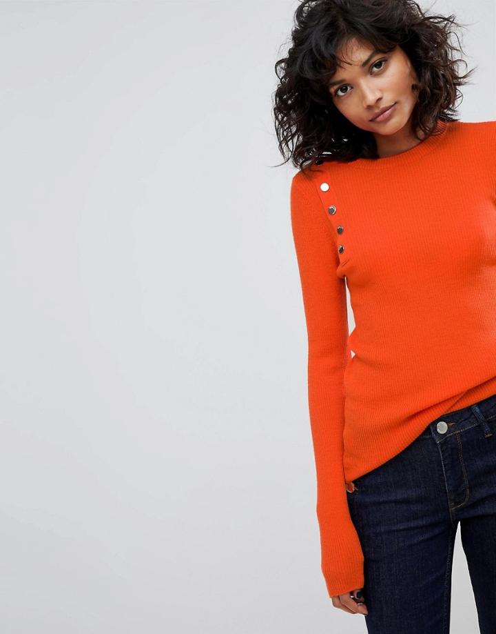 2nd Day Sailor Buttons Knit Top - Red