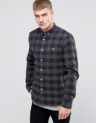 Asos Buffalo Check Shirt In Grey Marl With Long Sleeves In Regular Fit - Gray