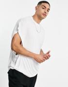 Asos Design Oversized Batwing T-shirt In White