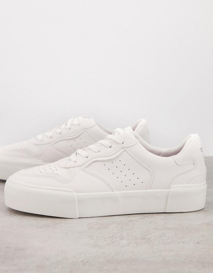 Bershka Sneakers With Text Detail In White