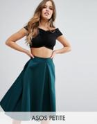 Asos Petite Top In Crop With Off Shoulder And Ruched Detail - Black