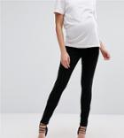 Asos Design Maternity Ridley Skinny Jeans In Clean Black With Over The Bump Waistband - Black