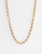 Asos Design Mixed Chain Necklace In Gold Tone - Gold