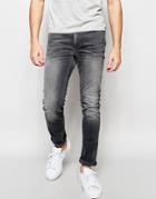 Jack & Jones Washed Gray Jeans In Skinny Fit With Stretch - Gray
